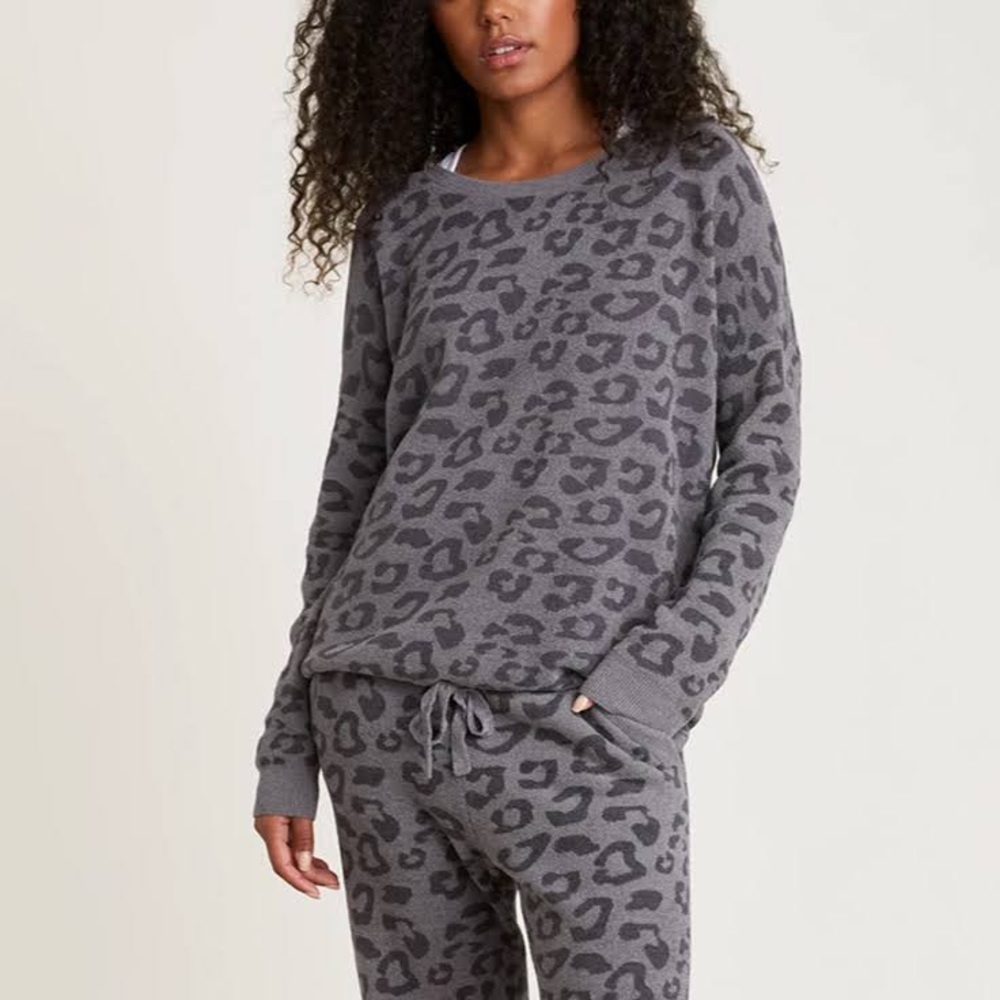 NWT Barefoot Dreams CozyChic Ultra Lite Slouchy Barefoot in the Wild Pullover